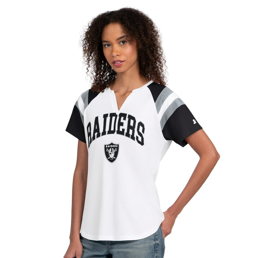 Starter Women's Game On Notch Neck T-Shirt - Las Vegas Raiders