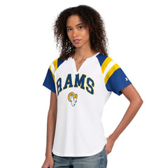 Starter Women's Game On Notch Neck T-Shirt - Los Angeles Rams