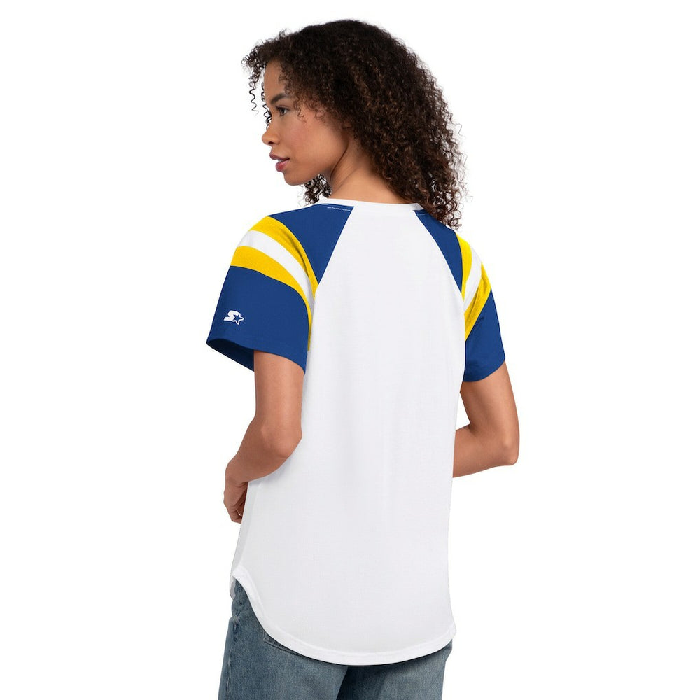 Starter Women's Game On Notch Neck T-Shirt - Los Angeles Rams