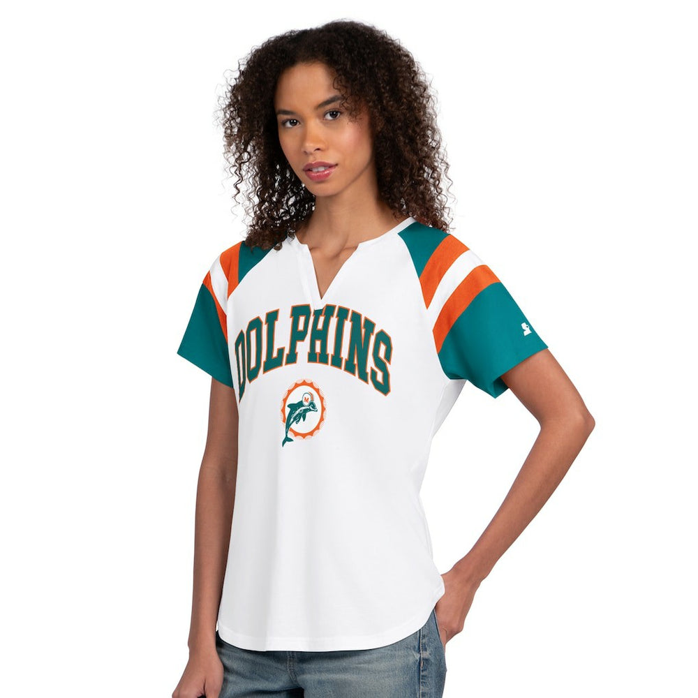 Starter Women's Game On Notch Neck T-Shirt - Miami Dolphins