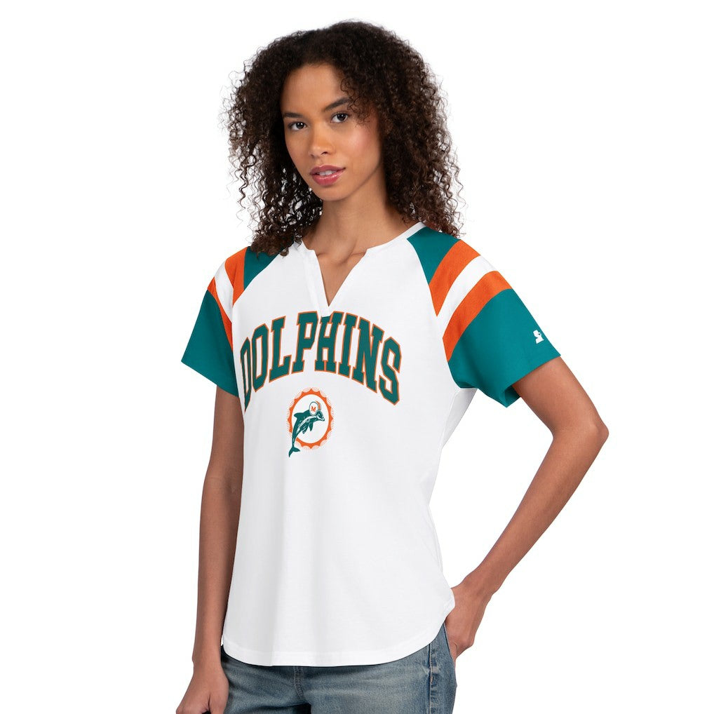 Starter Women's Game On Notch Neck T-Shirt - Miami Dolphins