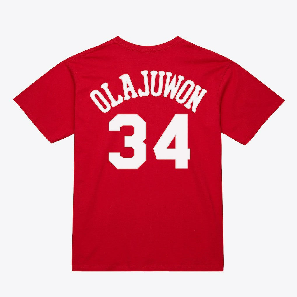 NBA Hakeem Olajuwon Houston Rockets Unisex Hardwood Classics Name & Number T-Shirt sale