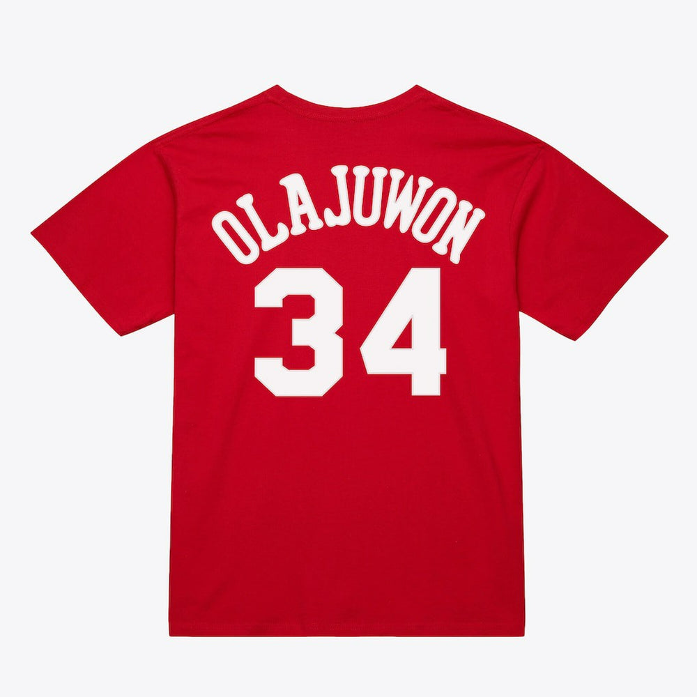NBA Hakeem Olajuwon Houston Rockets Unisex Hardwood Classics Name & Number T-Shirt sale