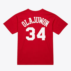 NBA Hakeem Olajuwon Houston Rockets Unisex Hardwood Classics Name & Number T-Shirt sale