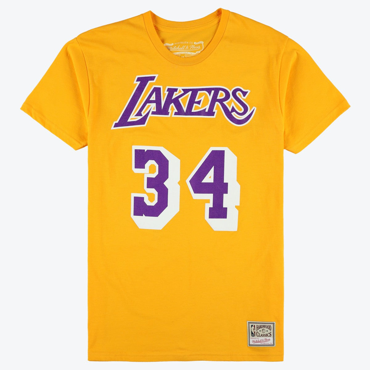 NBA Shaquille O'Neal Los Angeles Lakers Unisex Hardwood Classics Name & Number T-Shirt