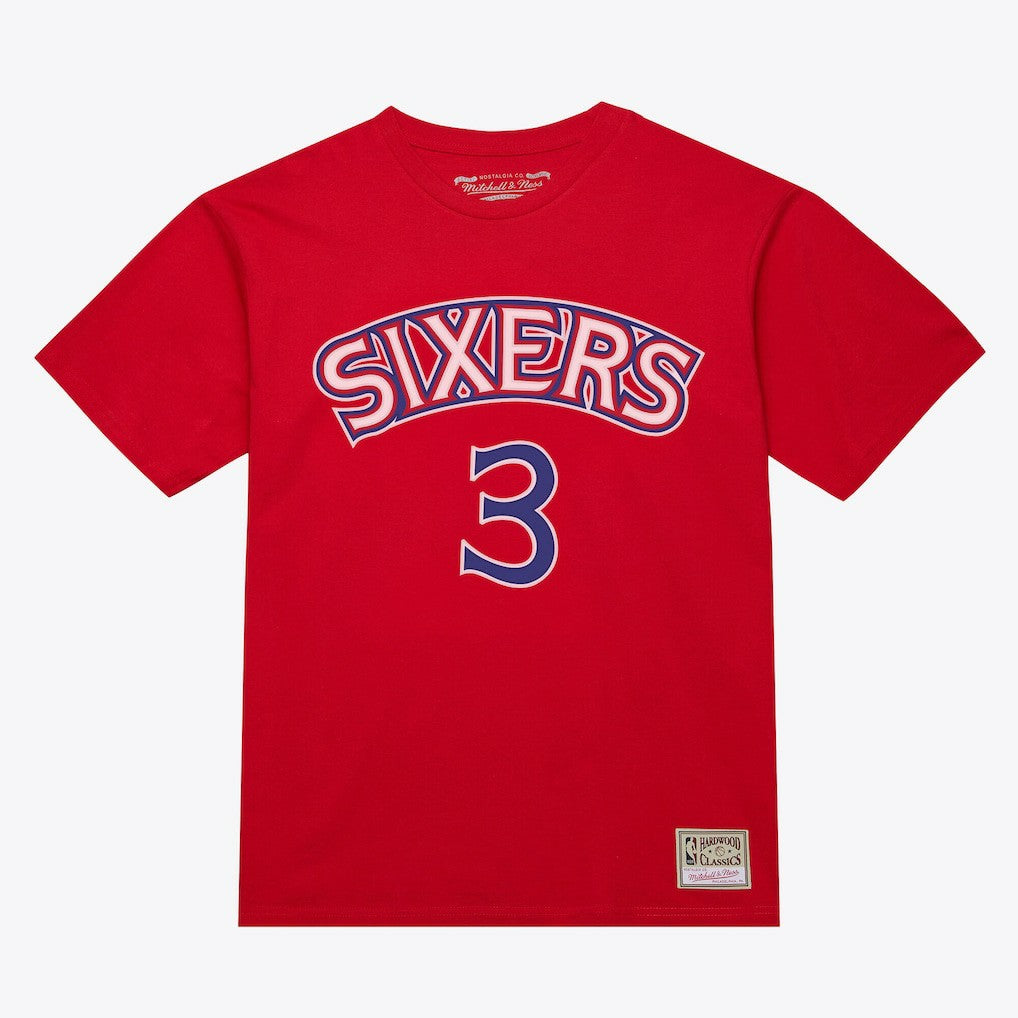 NBA Allen Iverson Philadelphia 76ers Unisex Hardwood Classics Name & Number T-Shirt