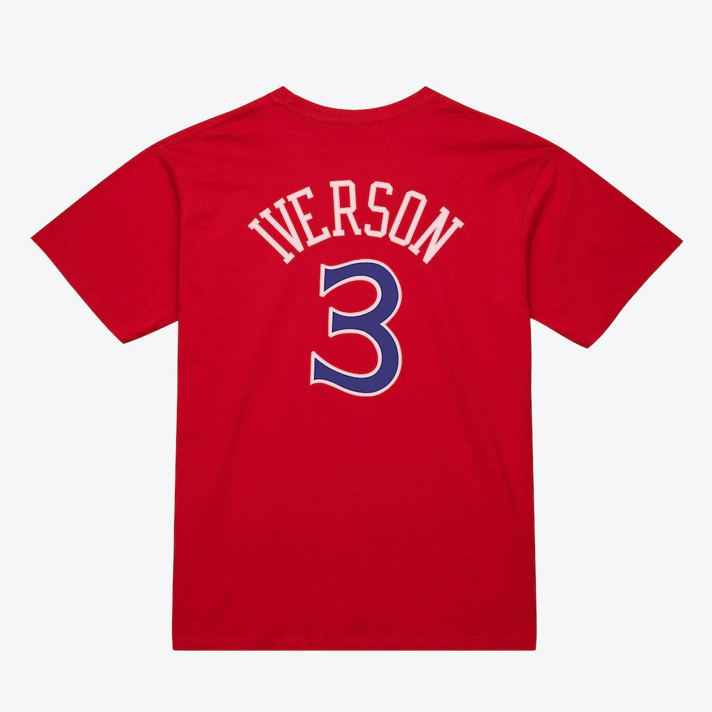 NBA Allen Iverson Philadelphia 76ers Unisex Hardwood Classics Name & Number T-Shirt