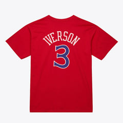 NBA Allen Iverson Philadelphia 76ers Unisex Hardwood Classics Name & Number T-Shirt