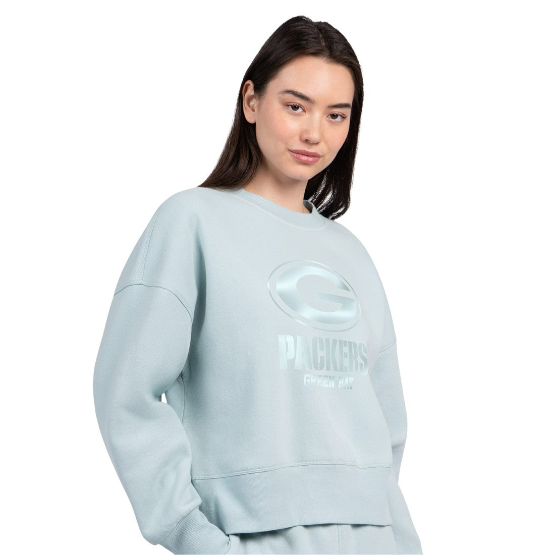 Starter Women's Travel Pastels Boxy Fleece Sweatshirt - Green Bay Packers