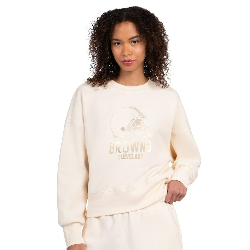 Starter Women's Travel Pastels Boxy Fleece Sweatshirt - Cleveland Browns