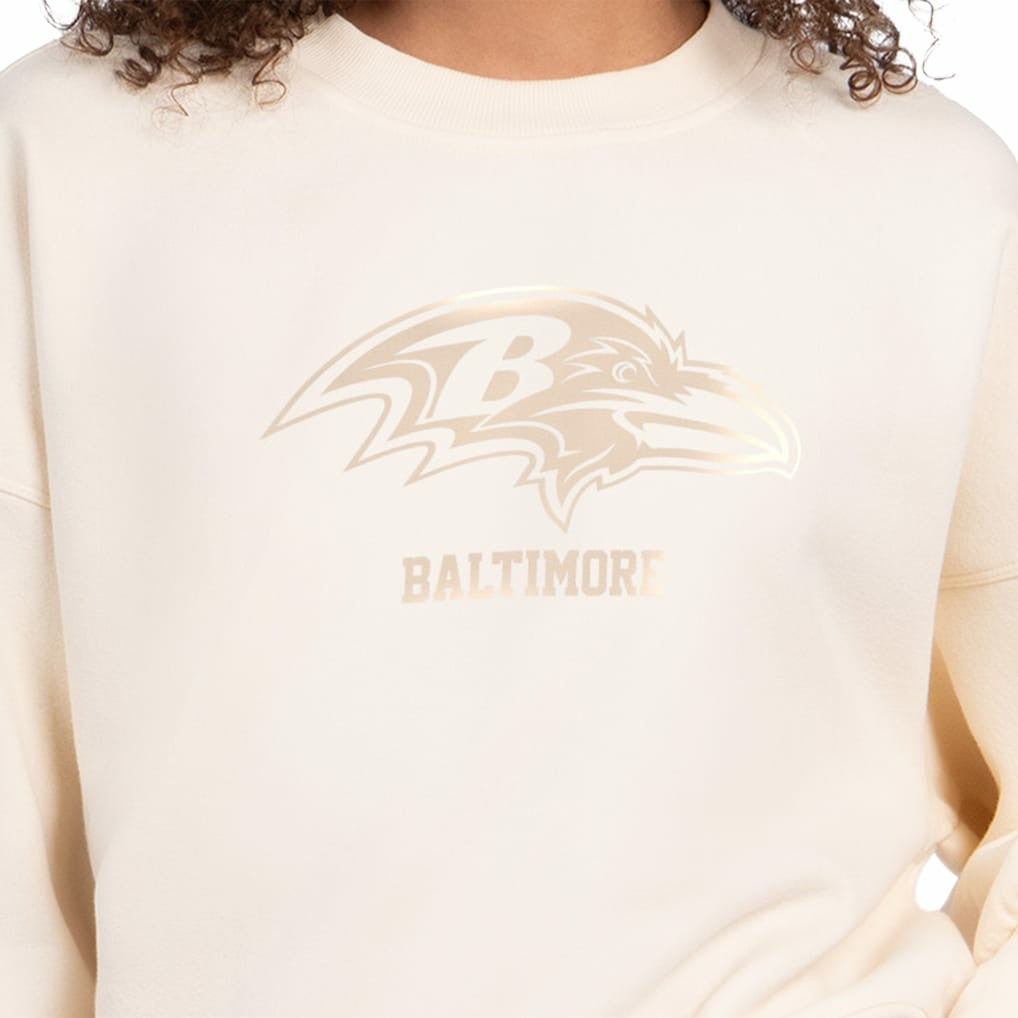 Starter Women's Travel Pastels Boxy Fleece Sweatshirt - Baltimore Ravens