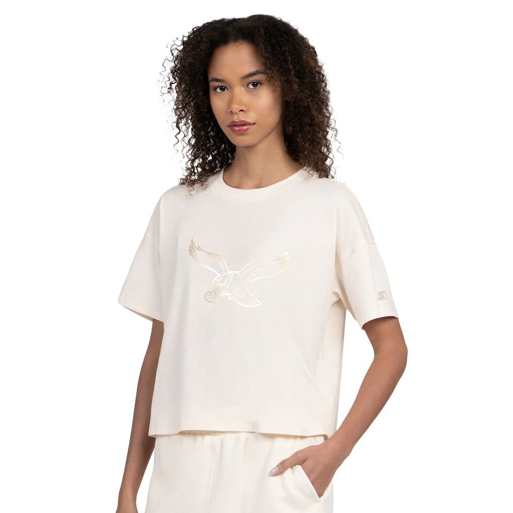 Starter Women's Pastel Travel Boxy Cropped T-Shirt - Philadelphia Eagles