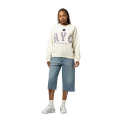 MLB New York Mets Mitchell & Ness Women's Premium Oversized Crewneck Sweatshirt