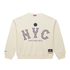 MLB New York Mets Mitchell & Ness Women's Premium Oversized Crewneck Sweatshirt