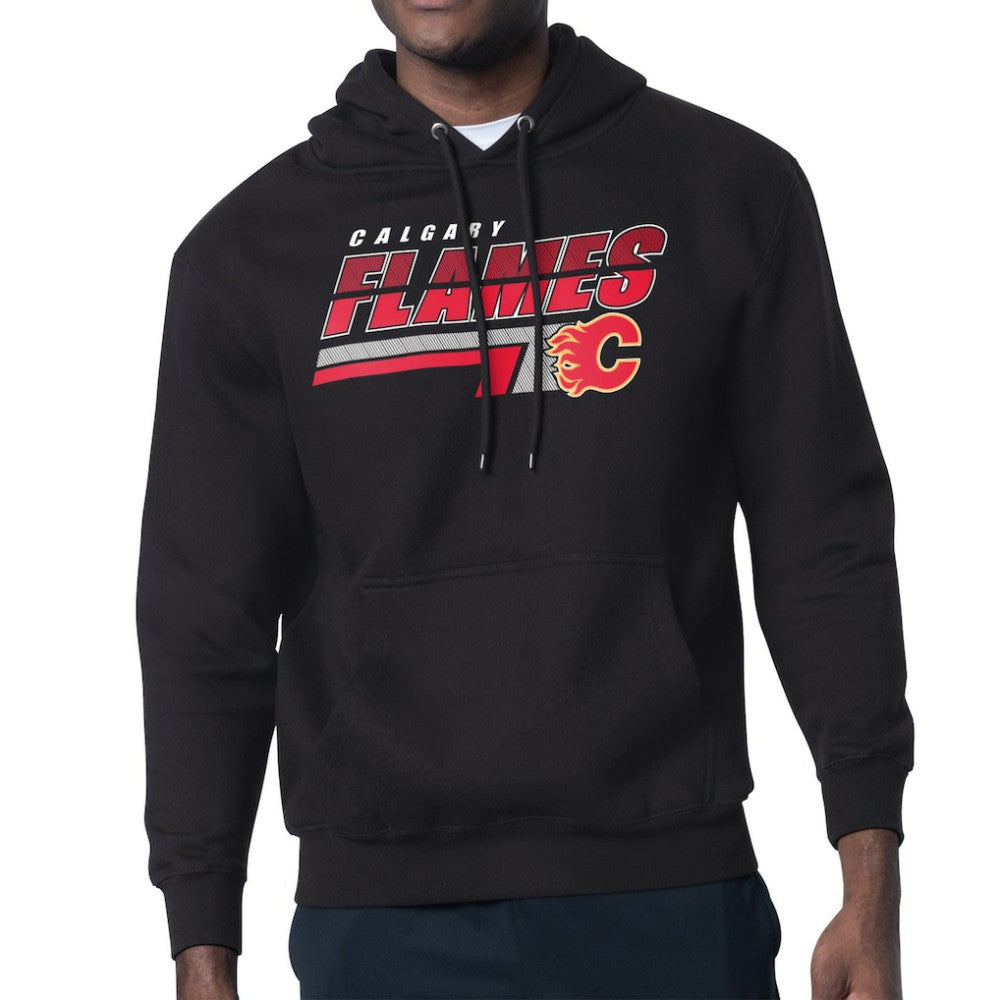 NHL Black Calgary Flames Starter Logo Push Fleece Hoodie