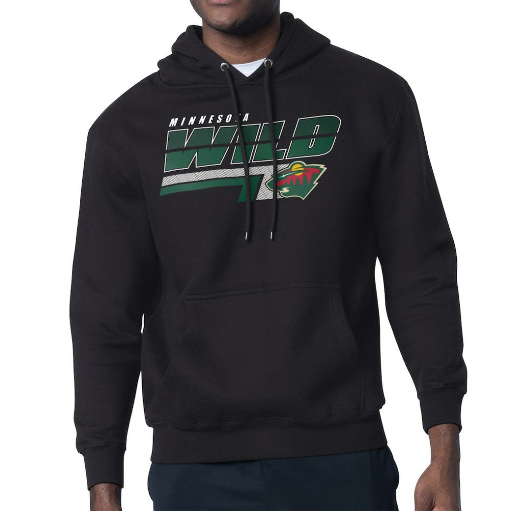 NHL Black Minnesota Wild Starter Logo Push Fleece Hoodie