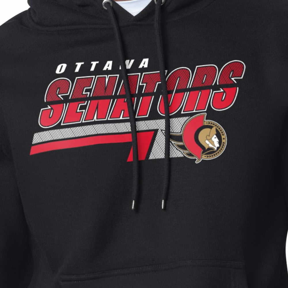 NHL Black Ottawa Senators Starter Logo Push Fleece Hoodie