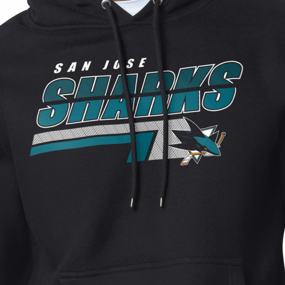 NHL Black San Jose Sharks Starter Logo Push Fleece Hoodie