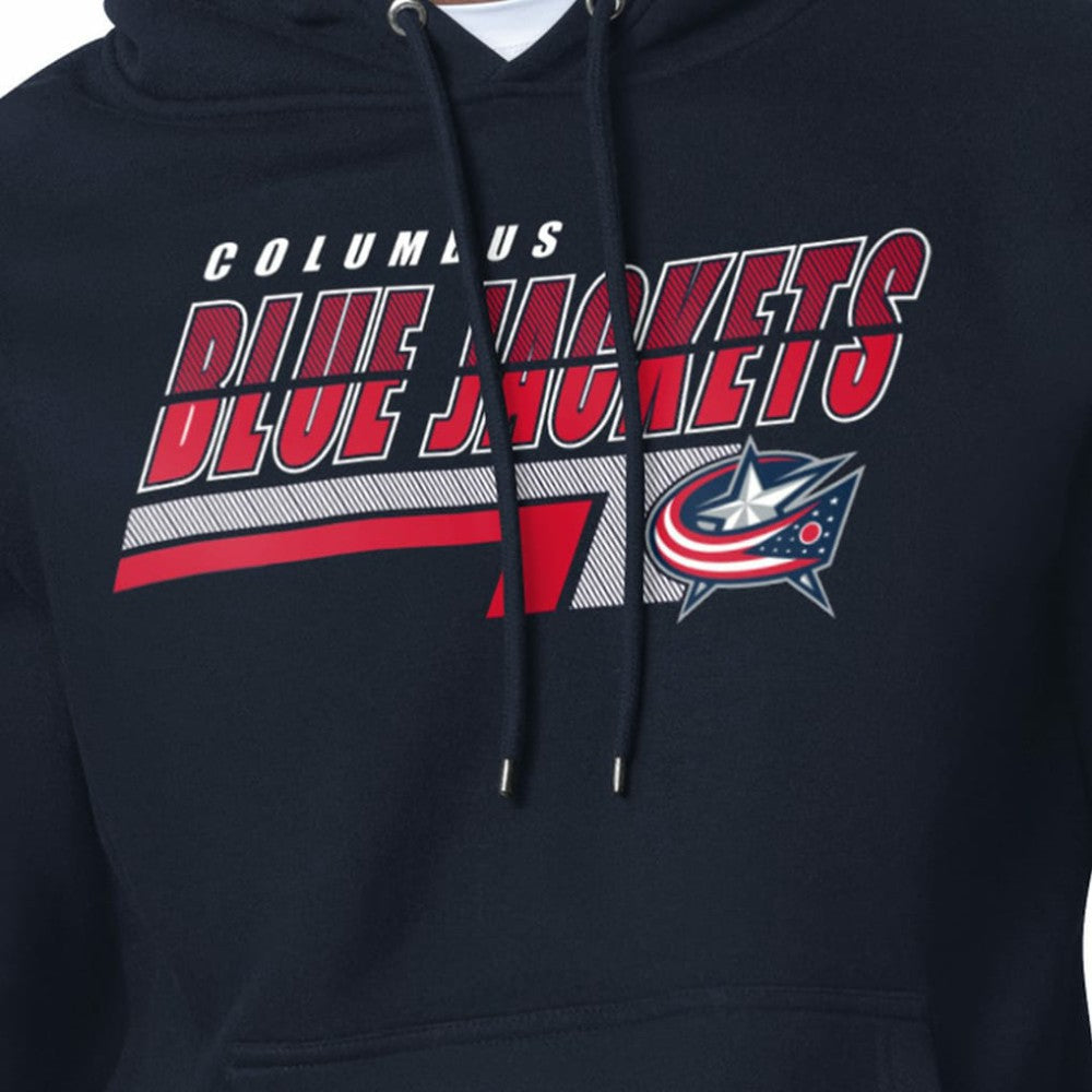 NHL Navy Columbus Blue Jackets Starter Logo Push Fleece Hoodie