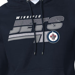 NHL Navy Winnipeg Jets Starter Logo Push Fleece Hoodie