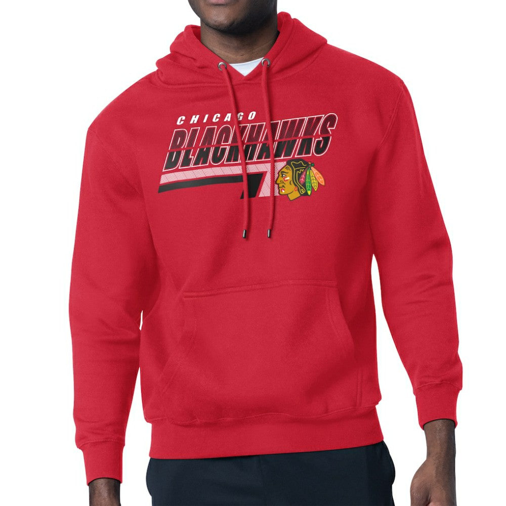 NHL Red Chicago Blackhawks Starter Logo Push Fleece Hoodie