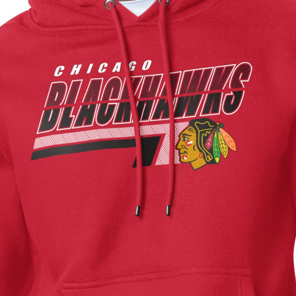 NHL Red Chicago Blackhawks Starter Logo Push Fleece Hoodie