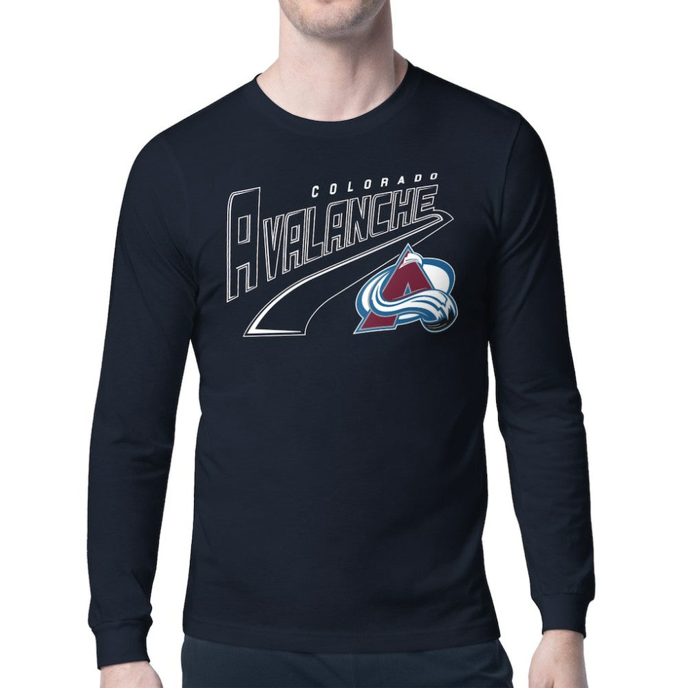 NHL Navy Colorado Avalanche Starter Modern Tailsweep Long Sleeve T-Shirt