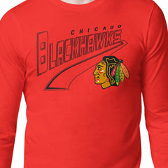 NHL Red Chicago Blackhawks Starter Modern Tailsweep Long Sleeve T-Shirt