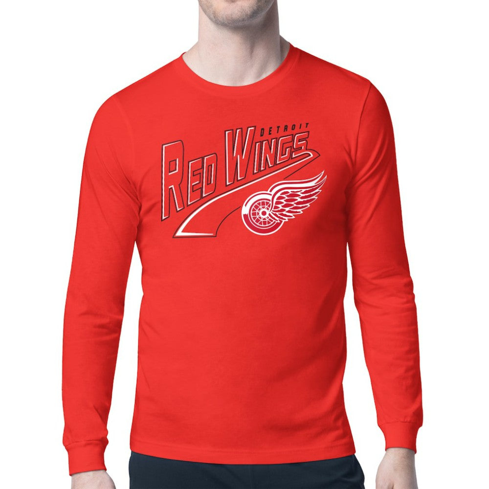 NHL Red Detroit Red Wings Starter Modern Tailsweep Long Sleeve T-Shirt