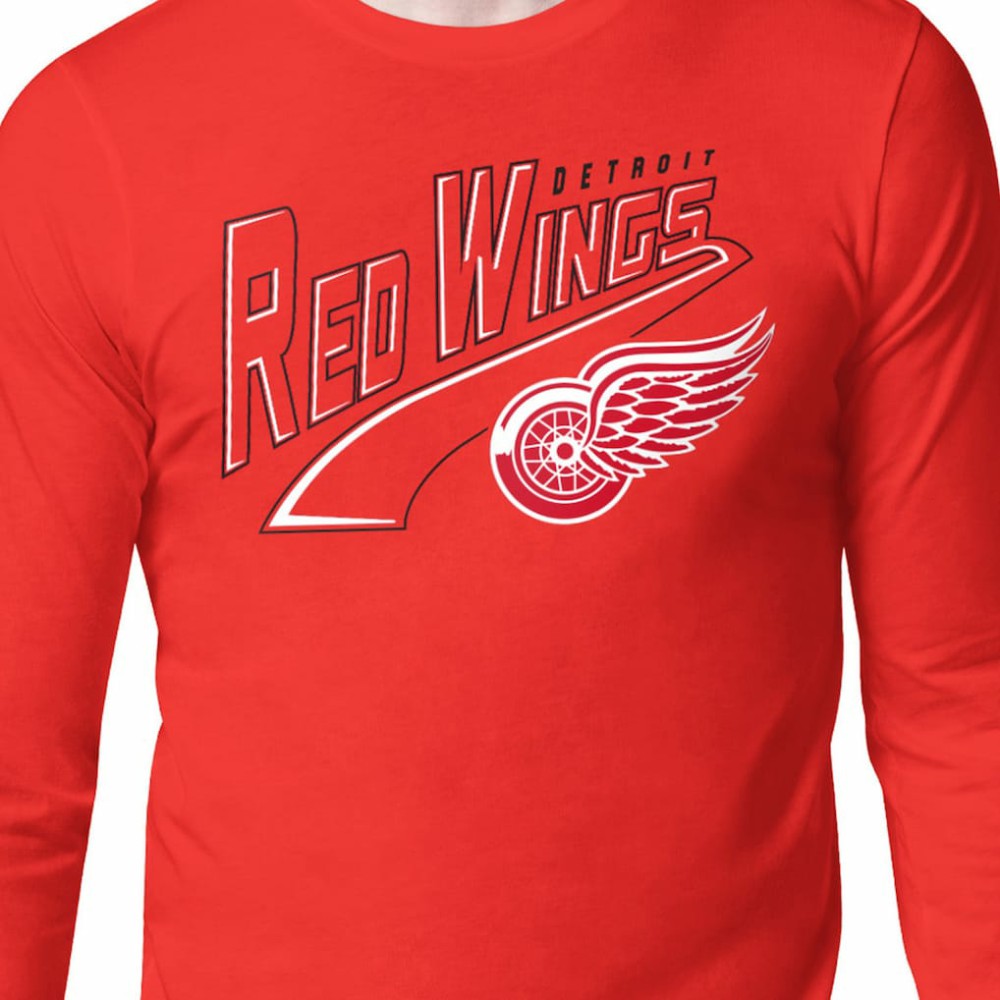 NHL Red Detroit Red Wings Starter Modern Tailsweep Long Sleeve T-Shirt