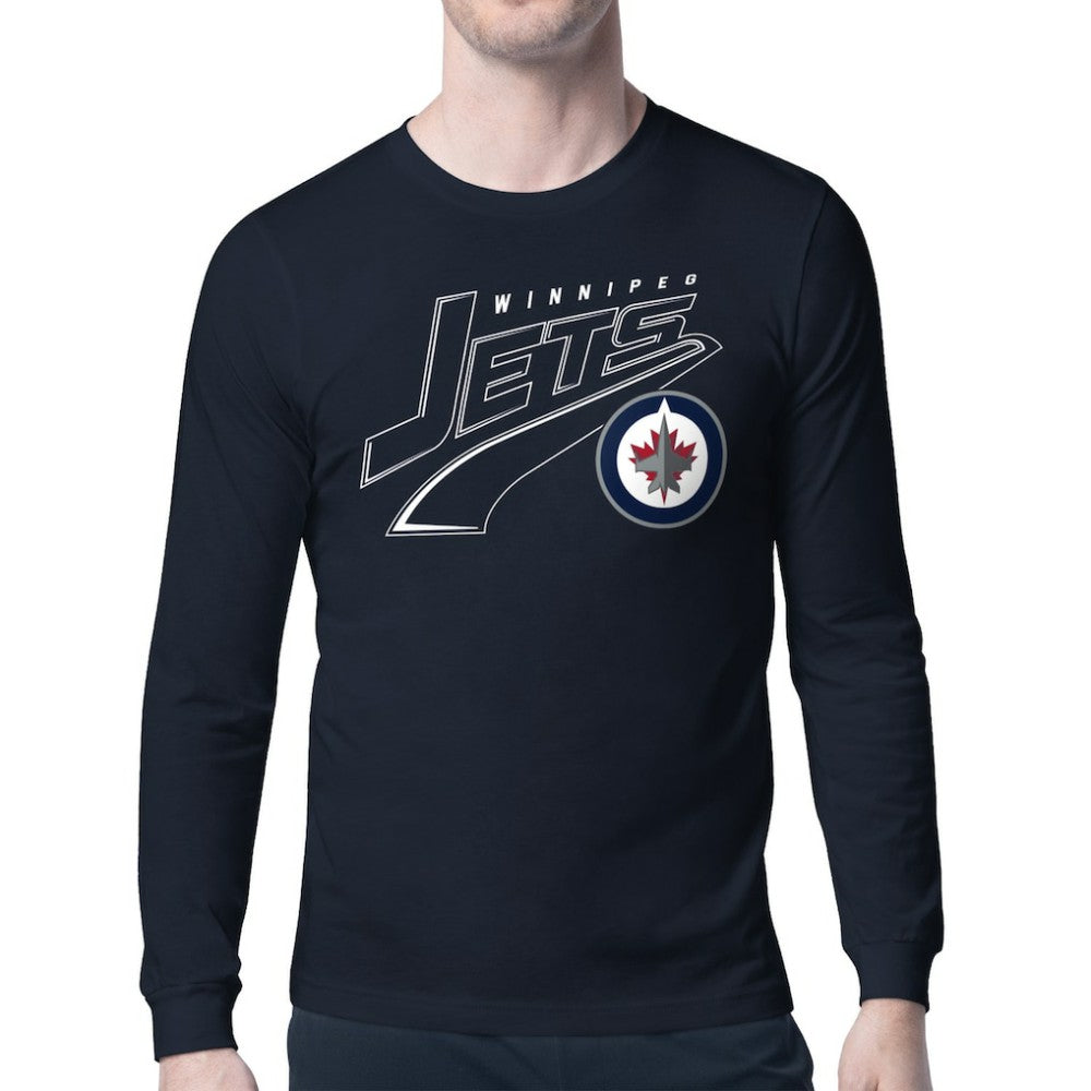 NHL Navy Winnipeg Jets Starter Modern Tailsweep Long Sleeve T-Shirt