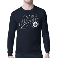 NHL Navy Winnipeg Jets Starter Modern Tailsweep Long Sleeve T-Shirt