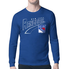 NHL Blue New York Rangers Starter Modern Tailsweep Long Sleeve T-Shirt