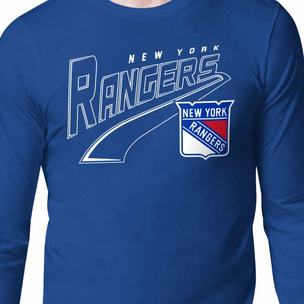 NHL Blue New York Rangers Starter Modern Tailsweep Long Sleeve T-Shirt