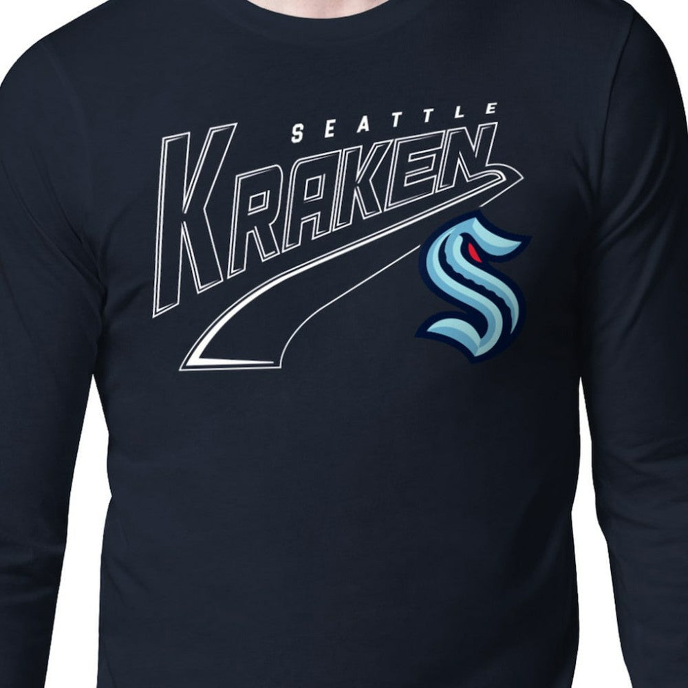 NHL Deep Sea Blue Seattle Kraken Starter Modern Tailsweep Long Sleeve T-Shirt