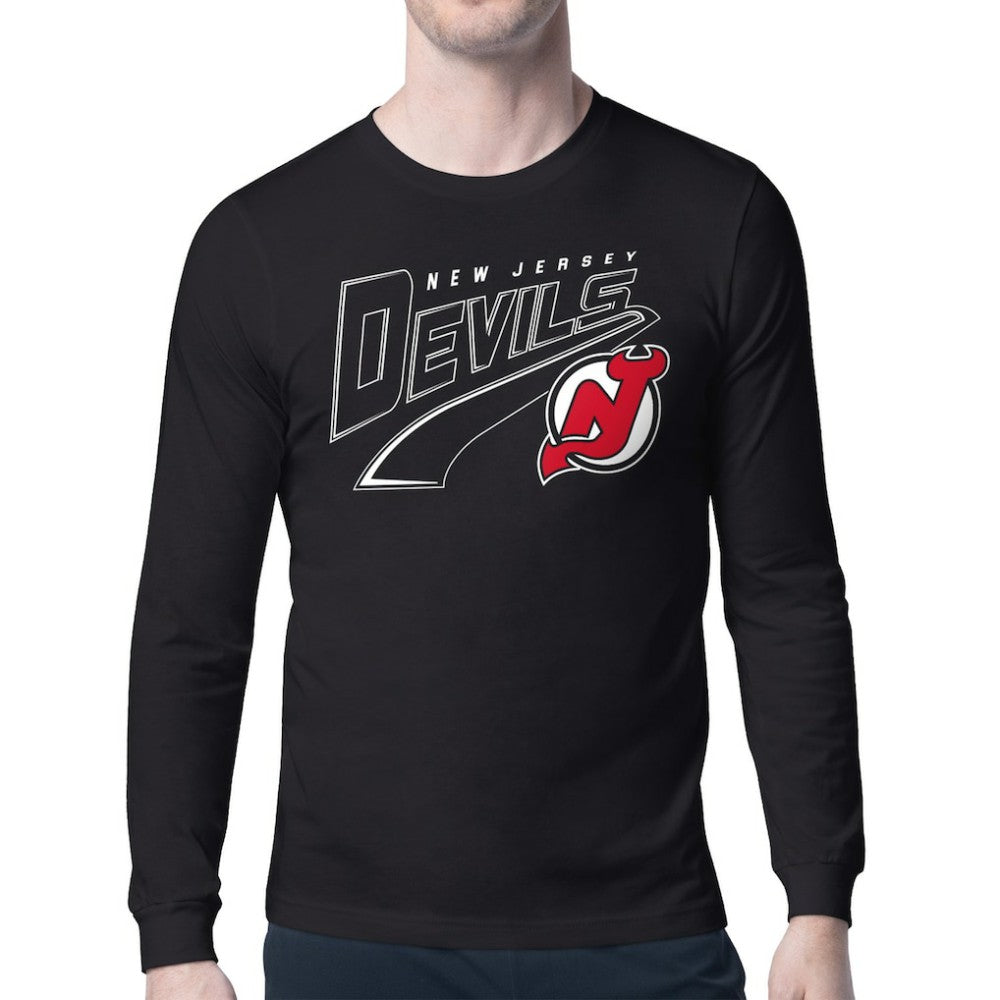 NHL Black New Jersey Devils Starter Modern Tailsweep Long Sleeve T-Shirt