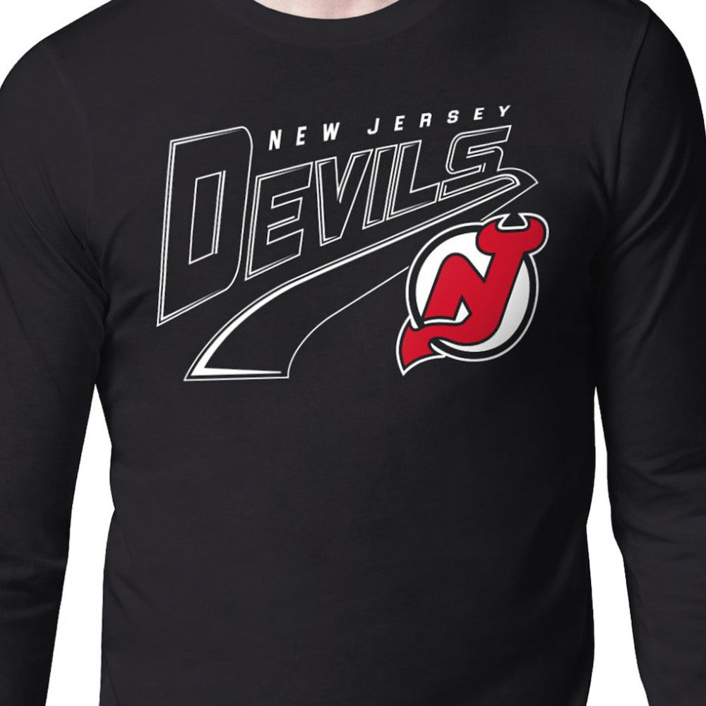 NHL Black New Jersey Devils Starter Modern Tailsweep Long Sleeve T-Shirt
