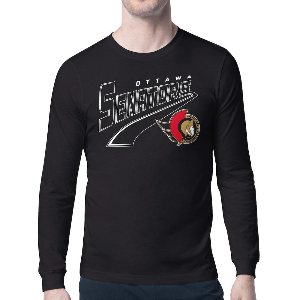 NHL Black Ottawa Senators Starter Modern Tailsweep Long Sleeve T-Shirt