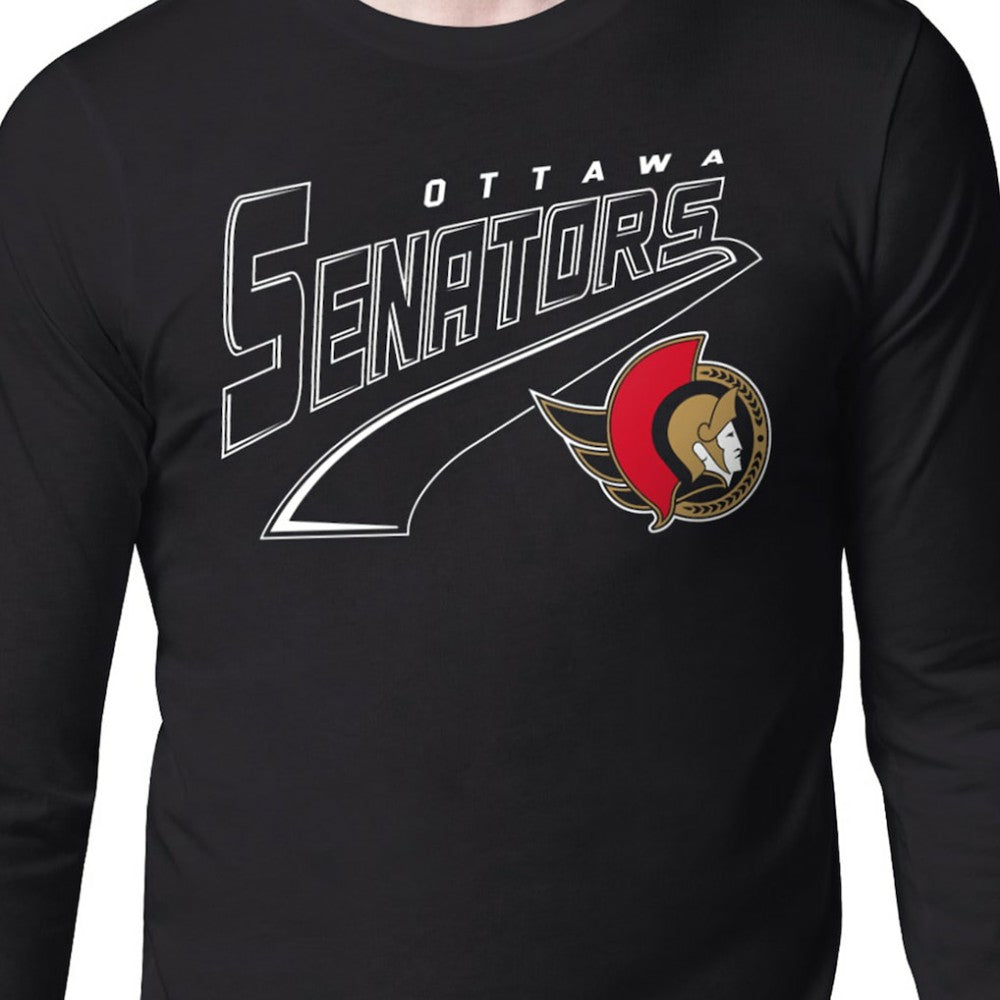 NHL Black Ottawa Senators Starter Modern Tailsweep Long Sleeve T-Shirt