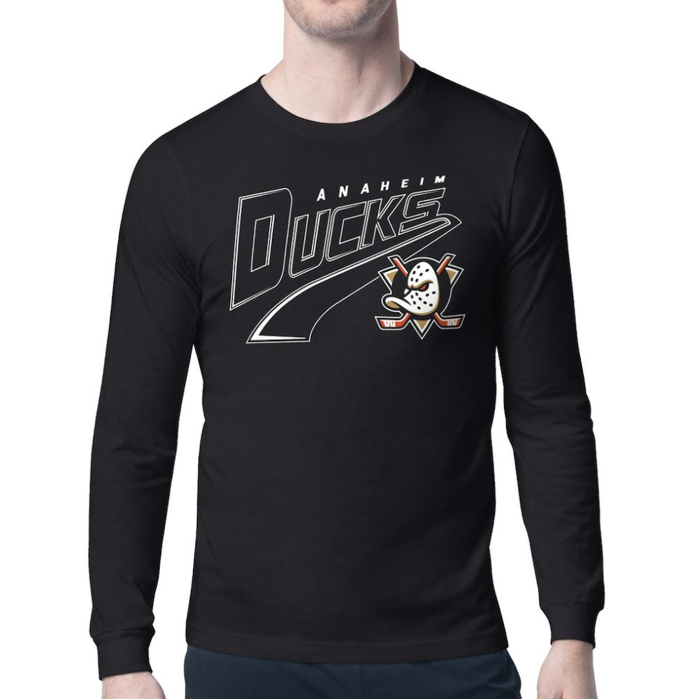 NHL Black Anaheim Ducks Starter Modern Tailsweep Long Sleeve T-Shirt