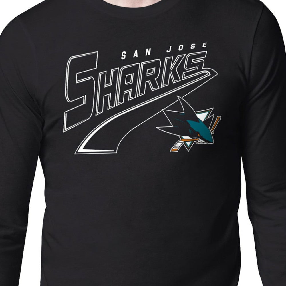 NHL Black San Jose Sharks Starter Modern Tailsweep Long Sleeve T-Shirt