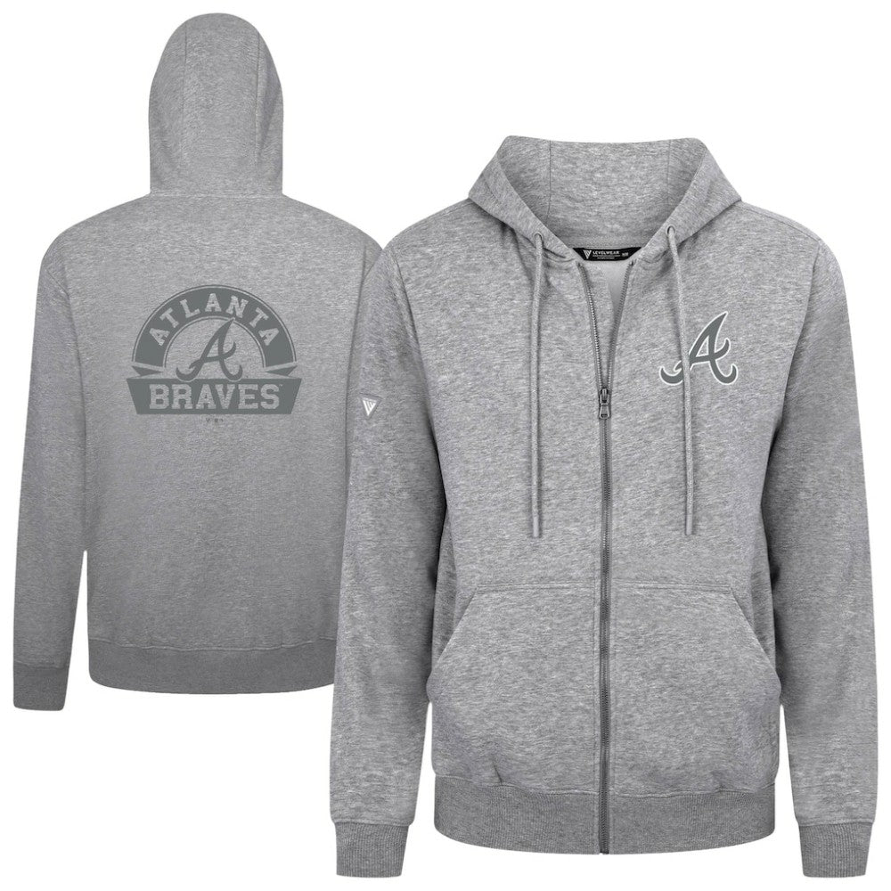 MLB Atlanta Braves Levelwear Podium Chenille Logo Full-Zip Hoodie