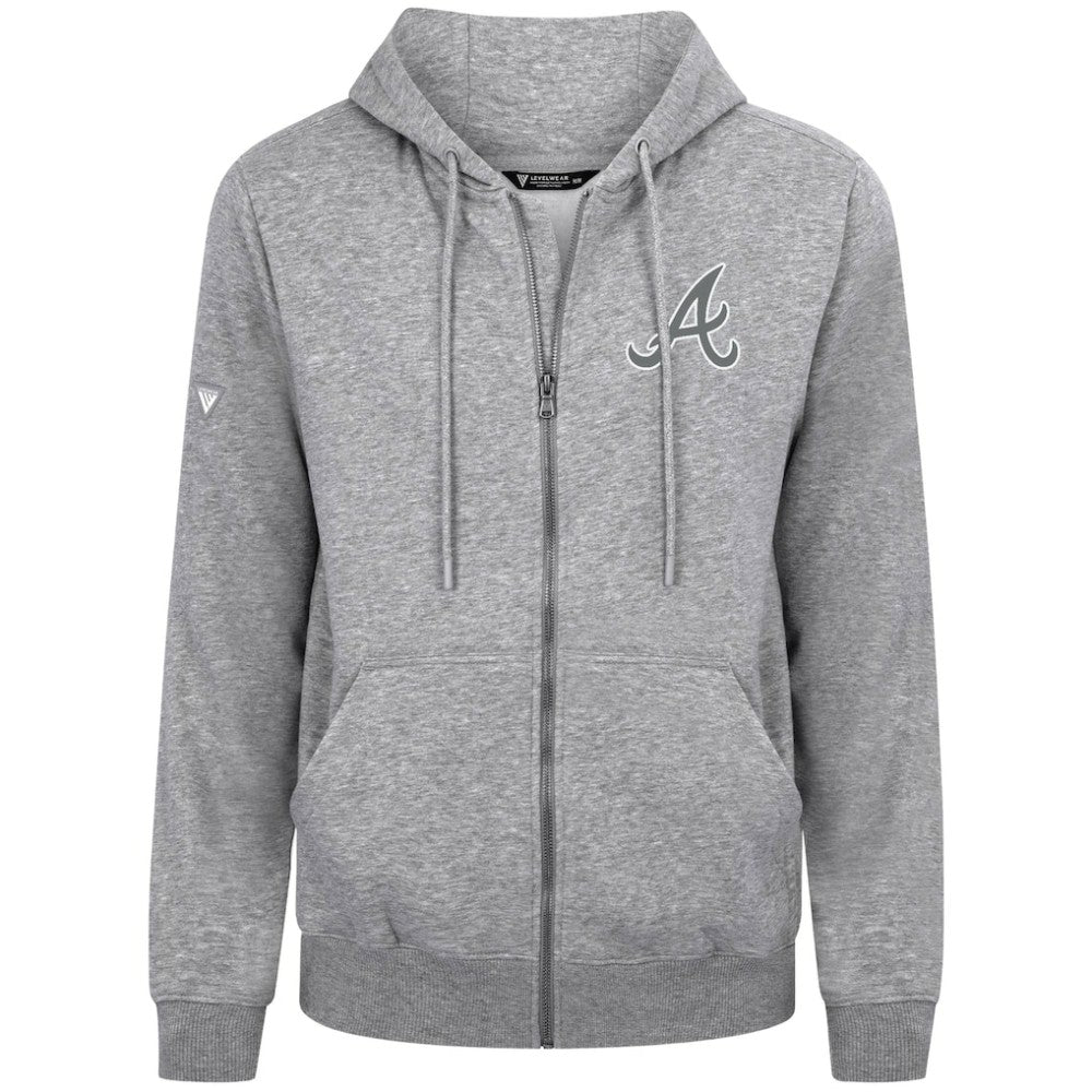MLB Atlanta Braves Levelwear Podium Chenille Logo Full-Zip Hoodie