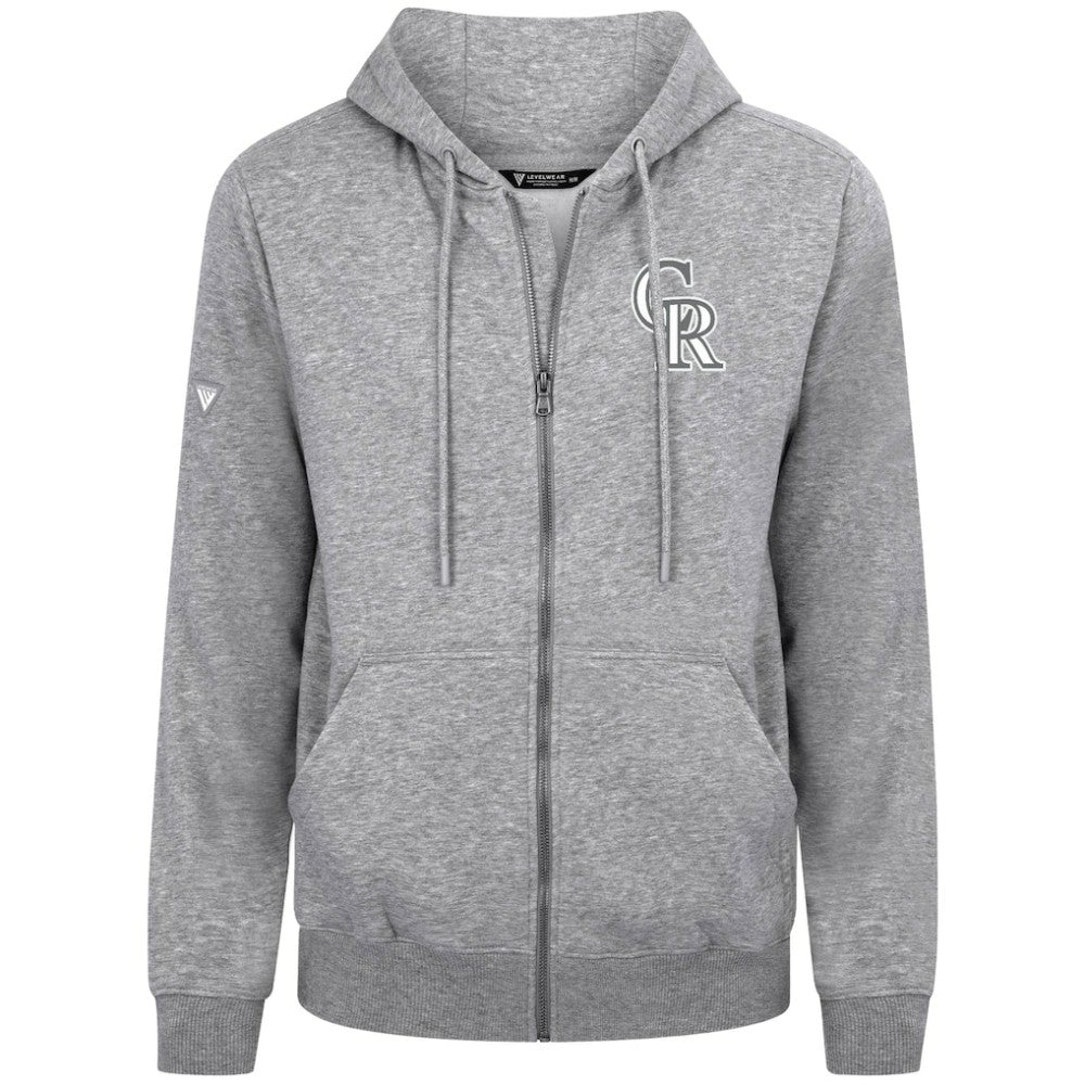 MLB Colorado Rockies Levelwear Podium Chenille Logo Full-Zip Hoodie