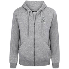 MLB Colorado Rockies Levelwear Podium Chenille Logo Full-Zip Hoodie