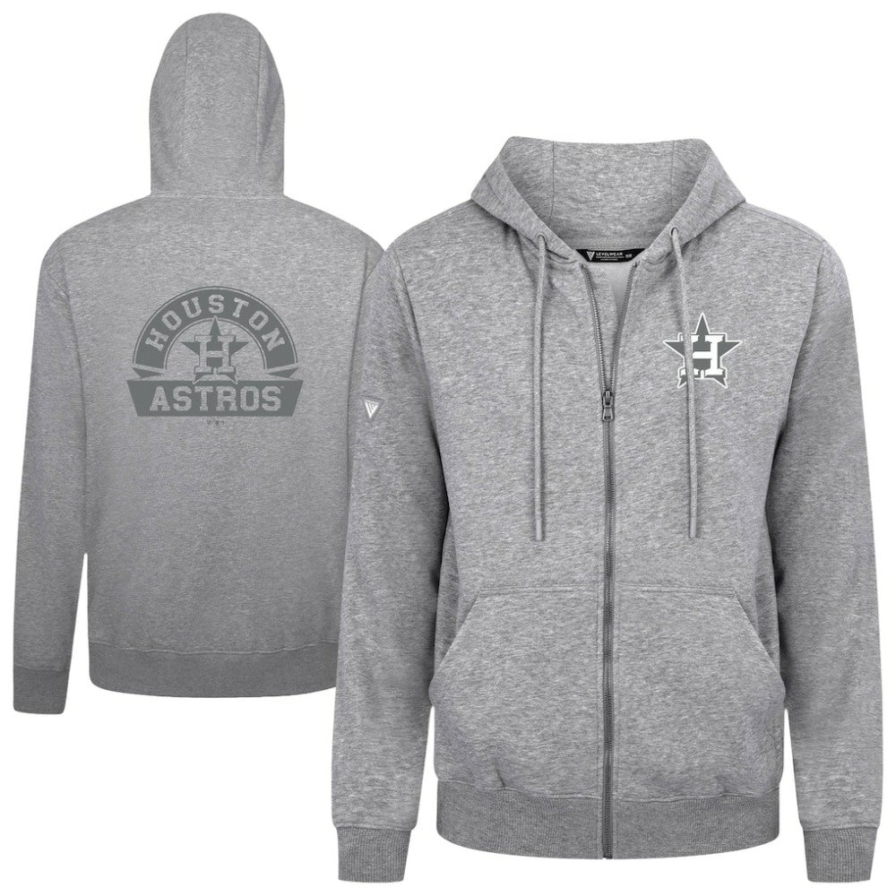 MLB Houston Astros Levelwear Podium Chenille Logo Full-Zip Hoodie