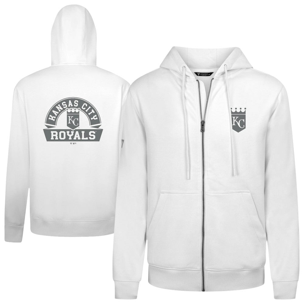 MLB Kansas City Royals Levelwear Podium Chenille Logo Full-Zip Hoodie
