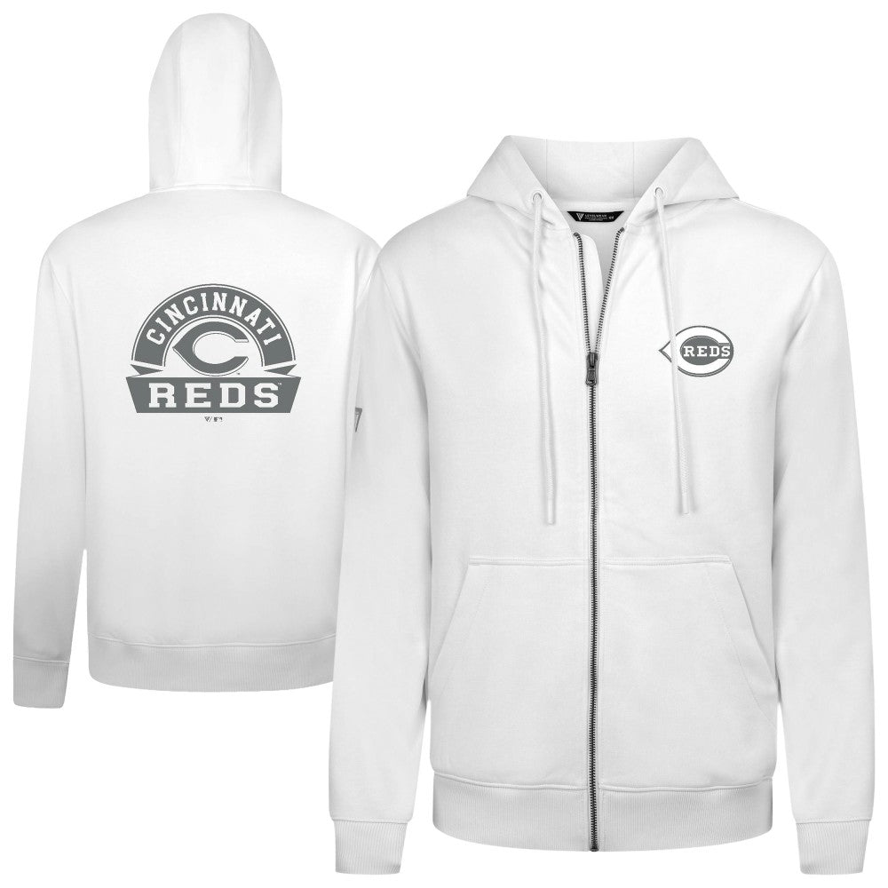 MLB Cincinnati Reds Levelwear Podium Banner Arch Full-Zip Hoodie