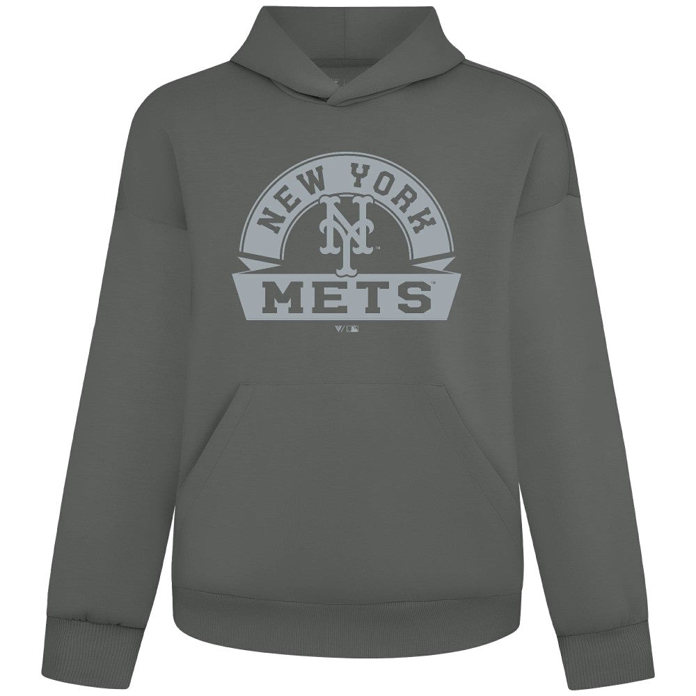 MLB New York Mets Levelwear Luxe Signature Banner Arch Tri-Blend Hoodie