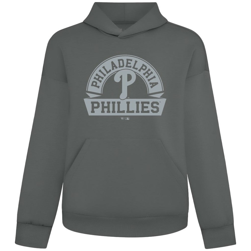 MLB Philadelphia Phillies Levelwear Luxe Signature Banner Arch Tri-Blend Hoodie